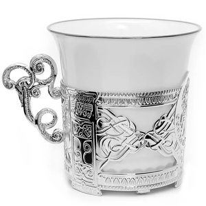 Серебряный набор кофейных чашек "Август Октавиан": блюдце, ложка, чашка