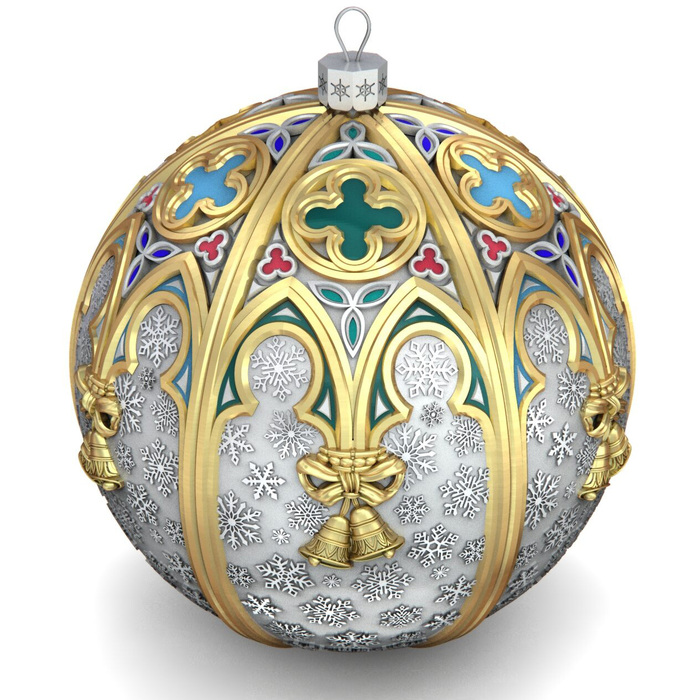 Set of 2 silver Christmas tree balls "Our Lady of Vladimir and the Savior"