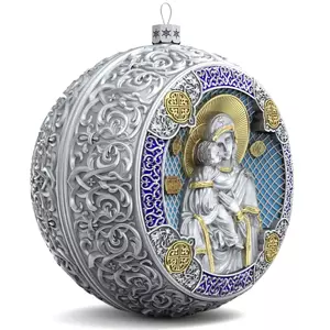 Set of 6 silver Christmas balls "Orthodox"