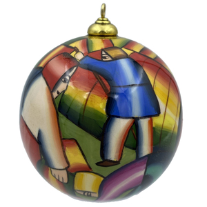 Деревянный елочный шар ручной работы "Малевич"