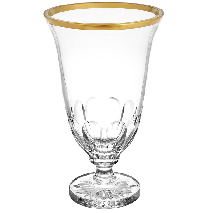 Хрустальная ваза для цветов "Палаис Голд" Arnstadt Kristall прозрачная с золотом
