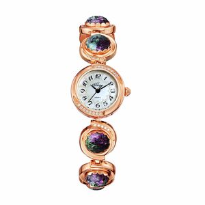 LincorFlora Quartz Wrist Watch with cubic zirconia and zoisite