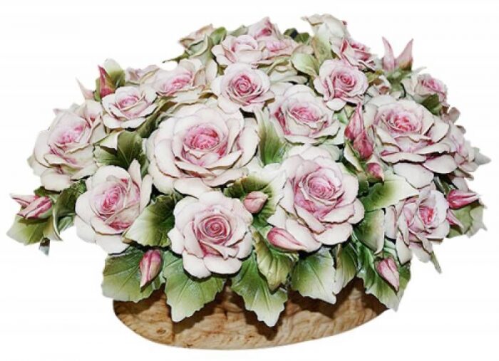 Decorative basket "Pink roses"