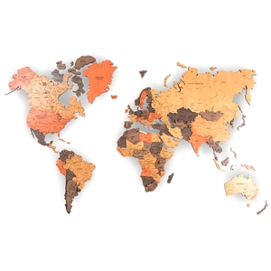 Карта мира, многоуровневая 3D "Terra Nova", на заказ