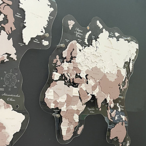 Карта мира, многоуровневая 3D "Sakura", на заказ