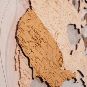 Карта мира, многоуровневая 3D "Dune", на заказ