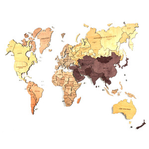Карта мира, многоуровневая 3D "Sunrise", на заказ