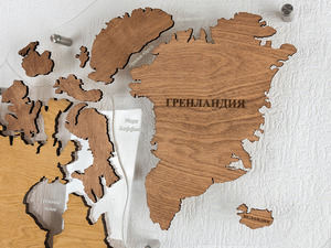 Карта мира, многоуровневая 3D "Sunrise", на заказ