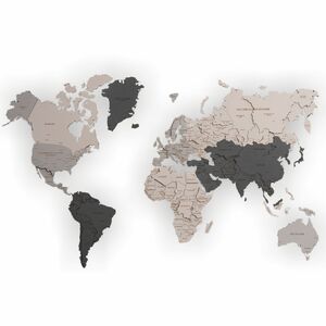 Карта мира, многоуровневая 3D "Silver Moon", на заказ