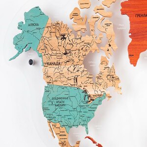Карта мира из ценных пород дерева 3D "Лагуна", на заказ