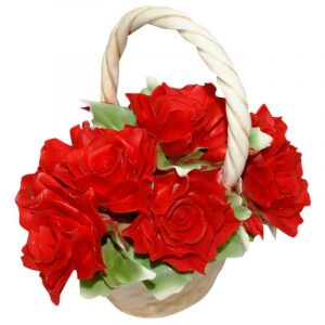 Decorative basket with red roses