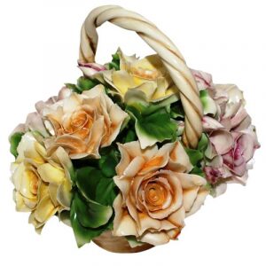 Decorative basket with colorful roses