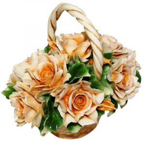 Decorative basket with tea roses