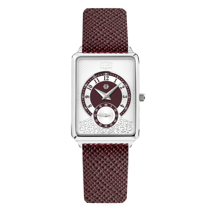 UCHZ Vintage Quartz Wrist Watch with Burgundy Strap