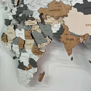 Карта мира, многоуровневая 3D "Agat", на заказ