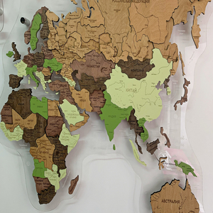 Карта мира, многоуровневая 3D "Avocado", на заказ