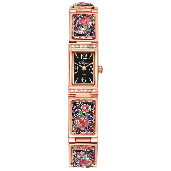 Наручные кварцевые часы Lincor Flora "Борислава" со вставками северного чернения