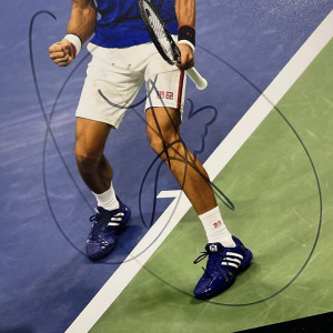 Autographed photo of tennis player Novak Djokovic