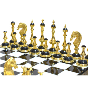 Chess made of dolerite and marble "Classic" with engraving