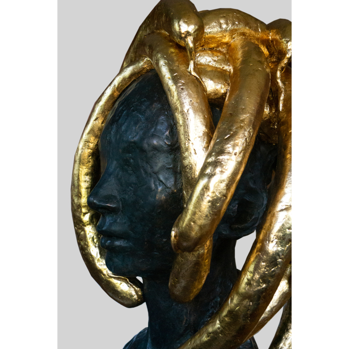 Bronze sculpture "Defensiva galeam" protective helmet