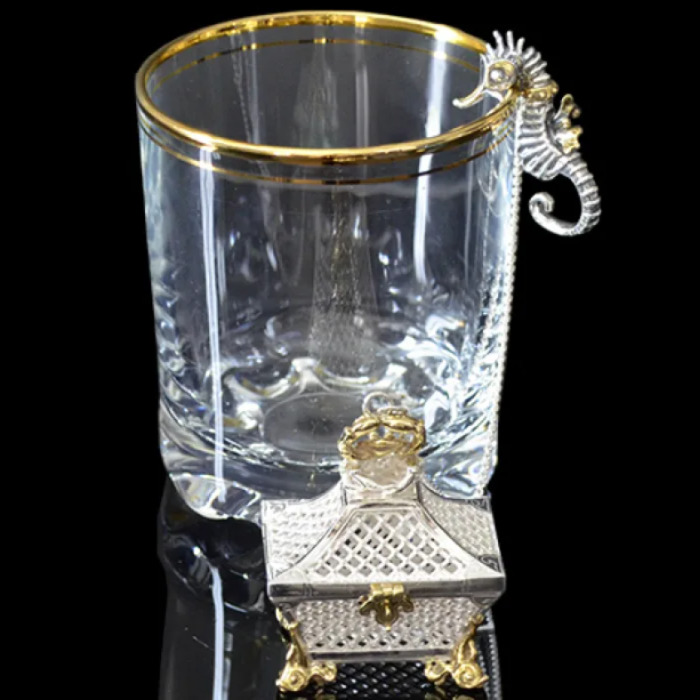 Silver tea strainer "Casket"
