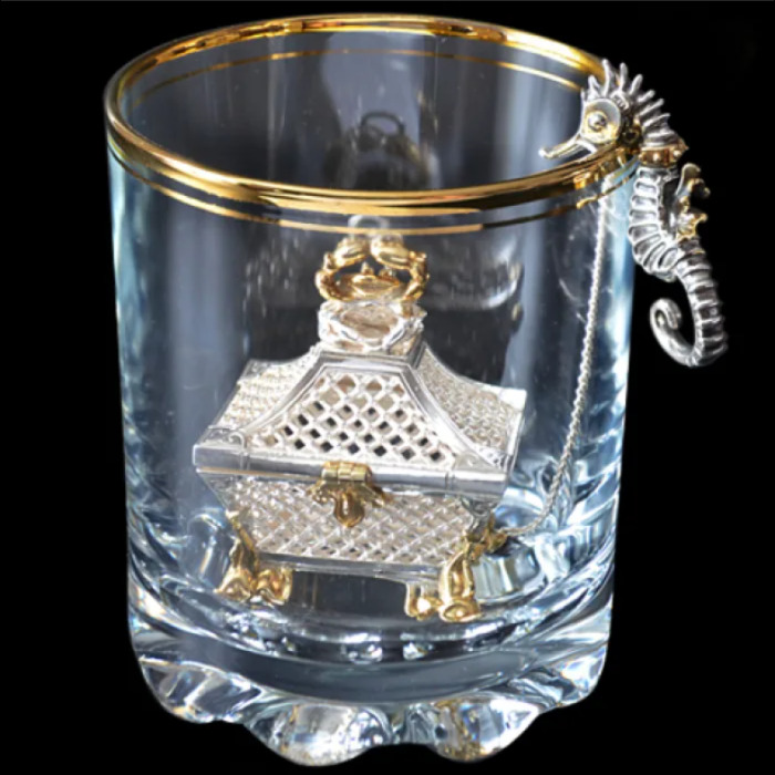 Silver tea strainer "Casket"