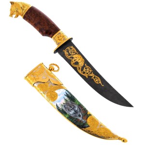 Dagger "Wolf" with black damascus