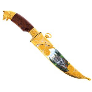 Dagger "Wolf" with black damascus