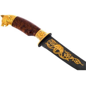 Dagger "Wolf" with black damascus
