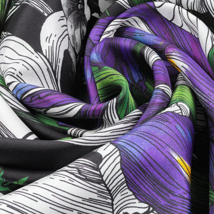 Silk scarf "Delicate" irises