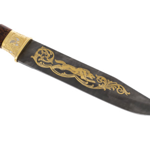 Knife "Wolf" with black damascus