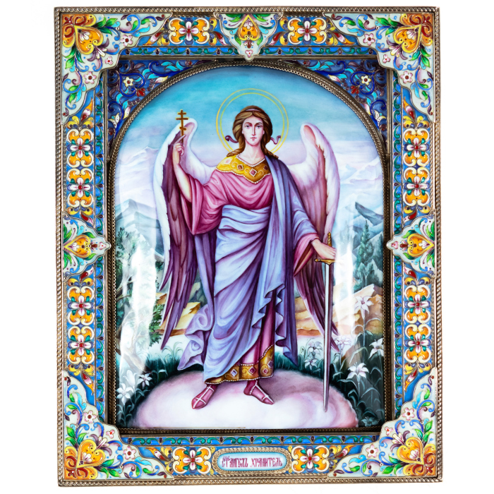 Икона "Ангел хранитель" (финифть)