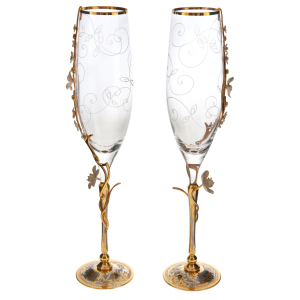 Набор бокалов для шампанского "Сакура" Златоуст на 2 персоны