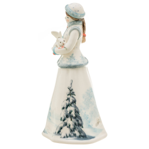 Набор фарфоровых статуэток "Дед мороз и Снегурочка" подглазурная роспись