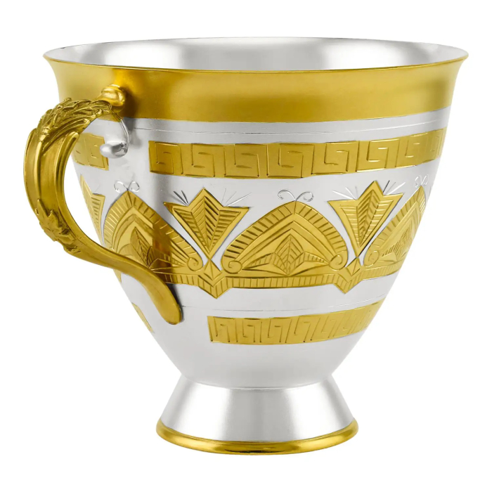 Silver cup and saucer No. 2 for 1 person, gilded