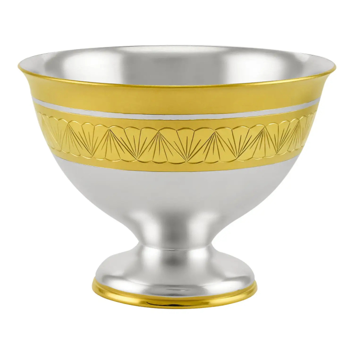 Silver cup and saucer No. 1 for 1 person, gilded