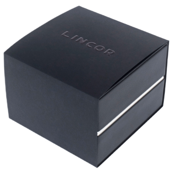 Наручные механические часы Lincor Cosmos "Метеорит" с черным ремешком