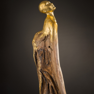 Авторская скульптура-светильник из дерева "Феникс"