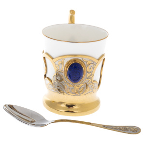 Lapis Lazuli coffee set for 2 persons, Zlatoust