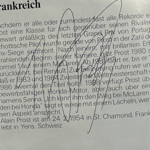 Журнал с 14-ю автографами автогонщиов Айртона Сенна, Алена Проста, Джонатана Палмера, Найджела Мэнселла, Риккардо Патрезе и других