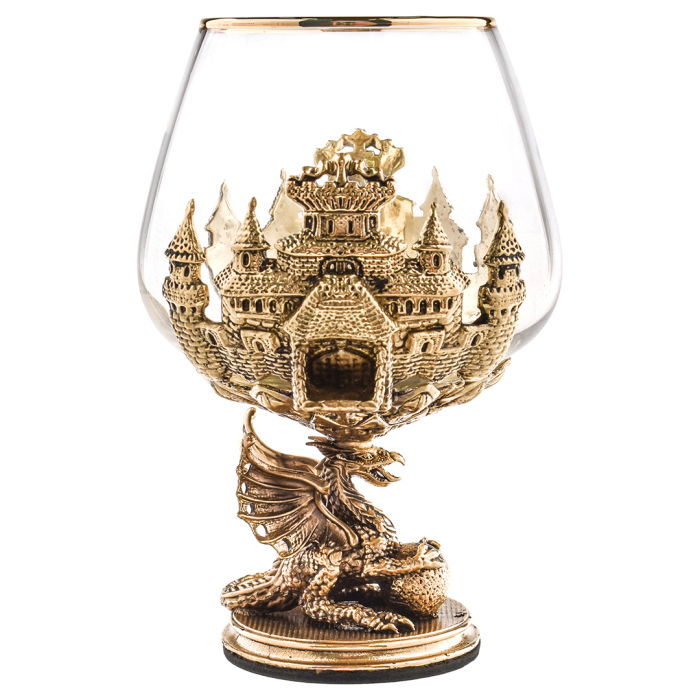 Cognac set "Dragon on a ball" for 4 people, in a gift box