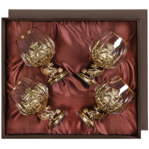 Cognac set "Dragon on a ball" for 4 people, in a gift box