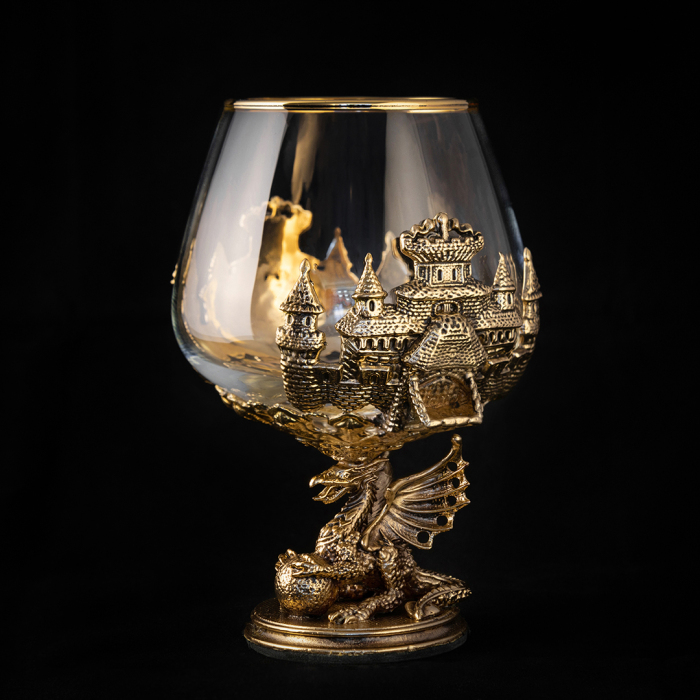 Cognac set "Dragon on a ball" for 4 people, in a gift box