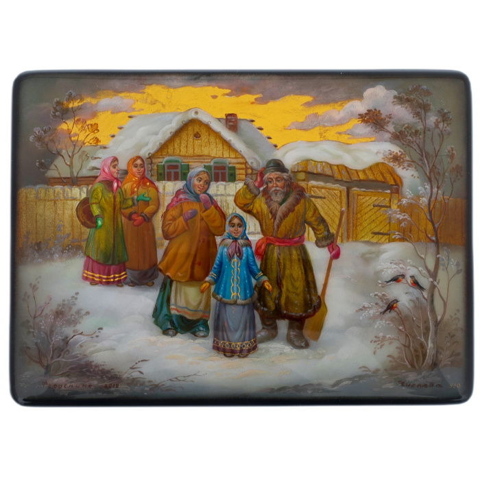 The box "Winter pastoral" by Chistov, Fedoskino