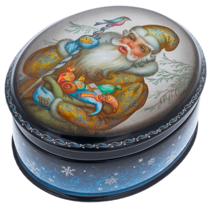 The box "Santa Claus" Krasnoslobodtsev, Fedoskino