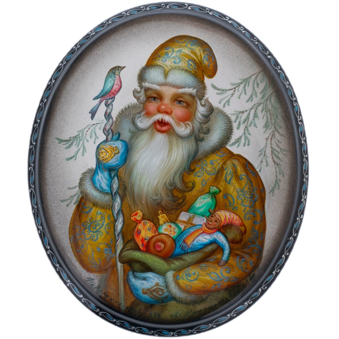 The box "Santa Claus" Krasnoslobodtsev, Fedoskino