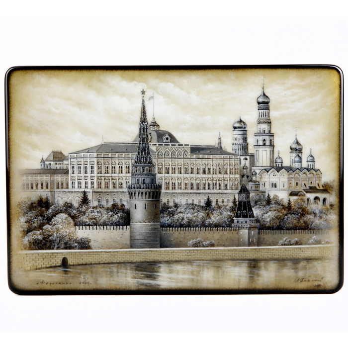 The Kremlin jewelry box. Monochrome" by Pakhomov, Fedoskino