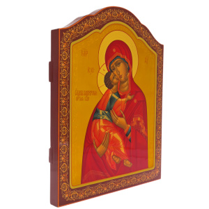 Wooden icon of the Vladimir Mother of God by Khokhloma