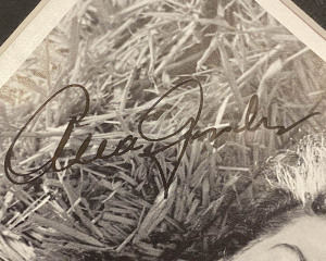 An autographed photo of actress Ava Gardner