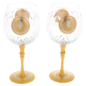 Set of wine glasses "Grapes" for 2 persons, Zlatoust